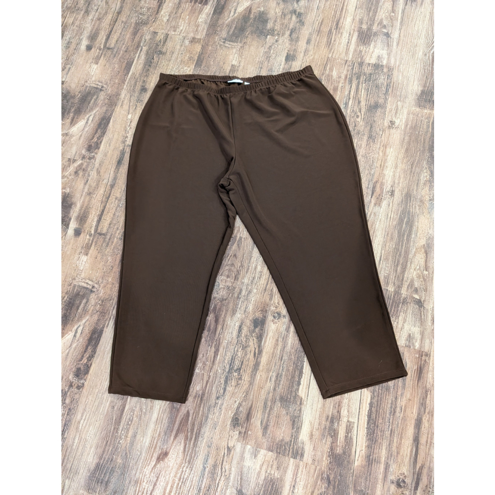 3XP NWT Susan Graver Women's Brown Slacks Liquid Knit Brown Slacks